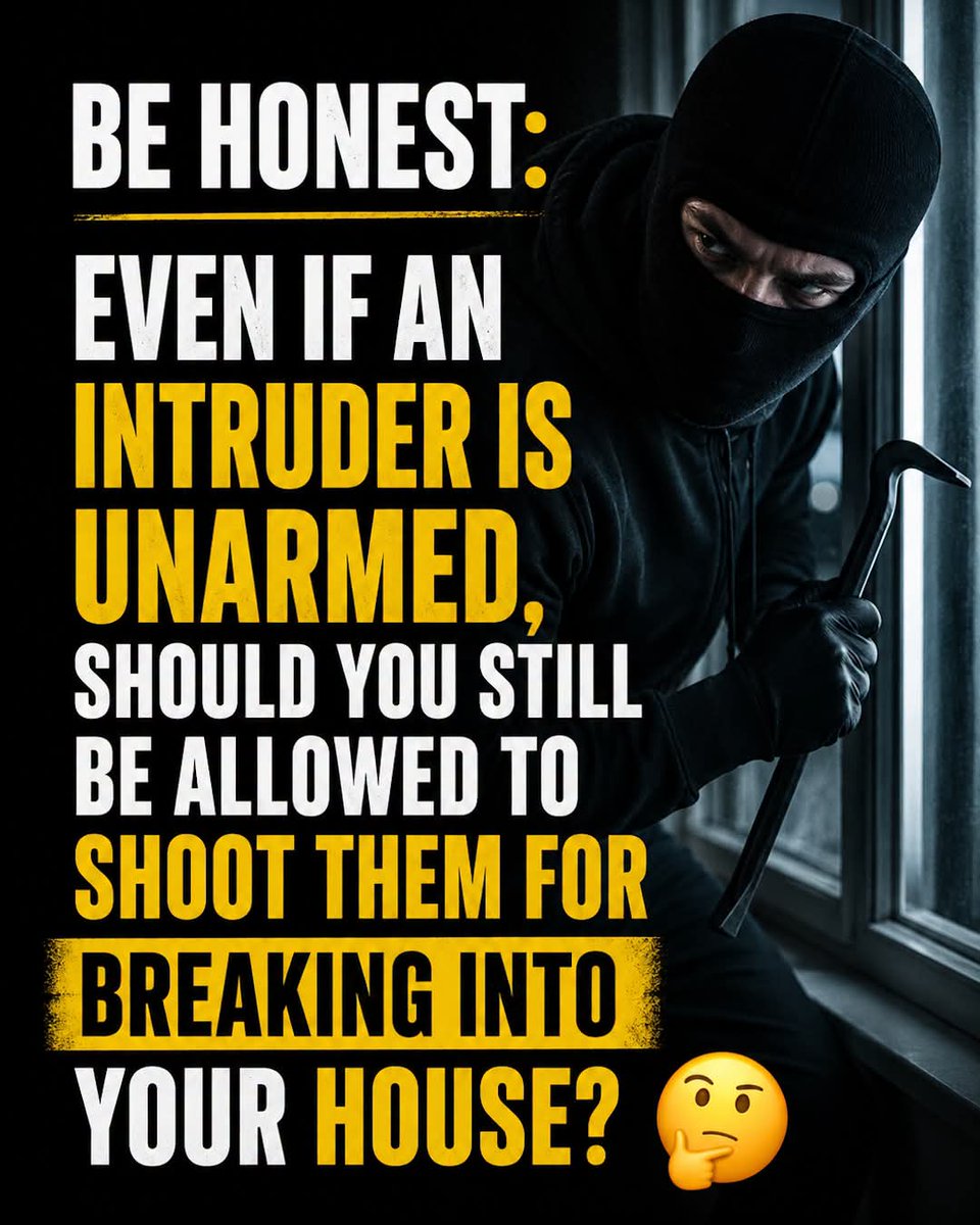 Malia_joo's tweet photo. What would you do? 🏠🇺🇸

Be honest: If someone breaks into your home, even unarmed, should you still have the right to defend yourself and your family with force? 🔒 https://t.co/NC7KQcS7t3
