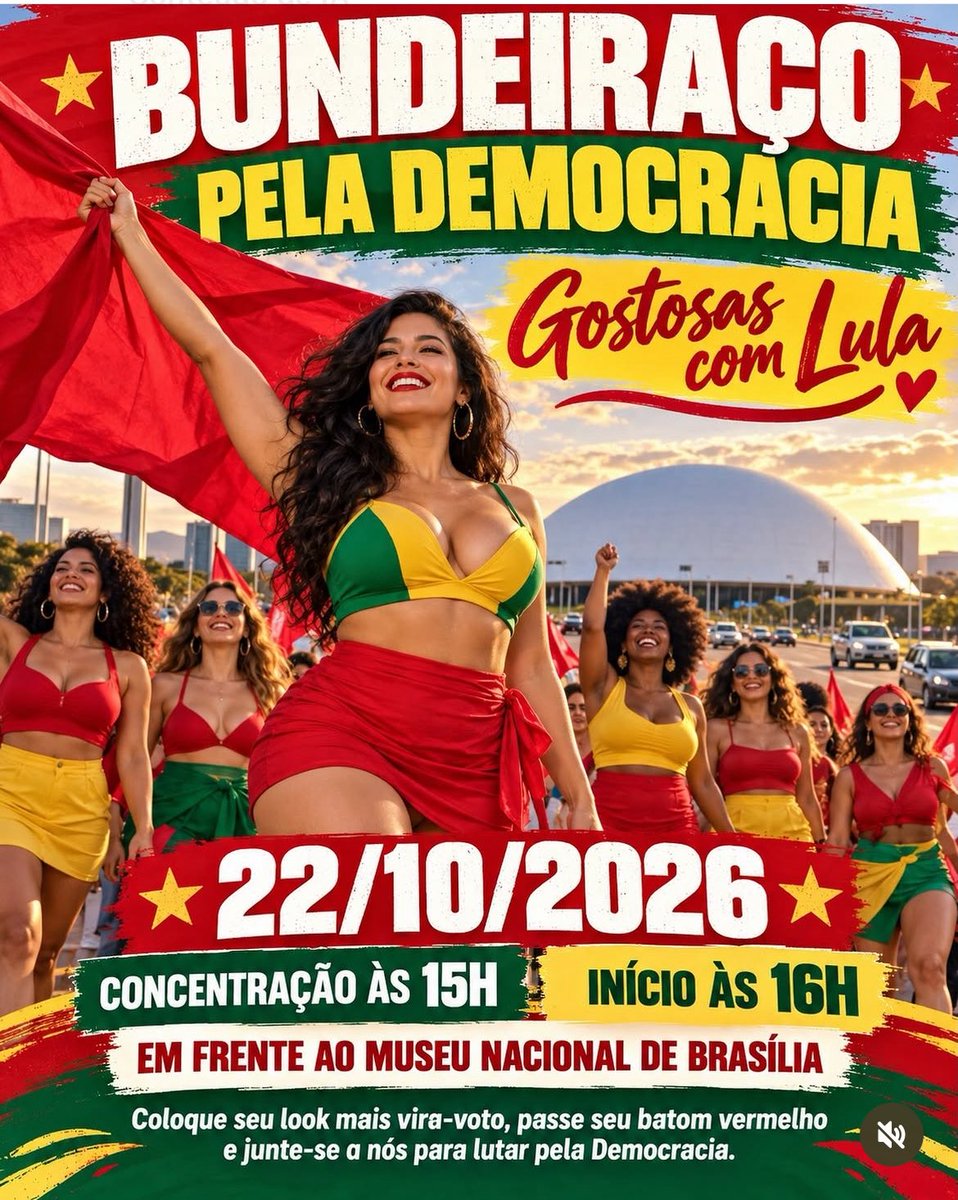 GugaNoblat's tweet photo. Gente, até a meninada da bronha votará 13 assim. Amanhã tem manifestação da mulherada emponderada e gostosona. Olha isso, vista seu shortinho. https://t.co/7a9uRbXAXf