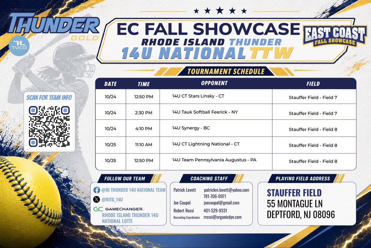 Sofia_Espi2031's tweet photo. 🥎 Excited to hit the field with my team at the EC Fall Showcase this weekend!

Looking forward to competing against some great teams and playing the game I love!

#RIThunder #14UNational #ECFallShowcase #ClassOf2031 
@jcoupal @BobRossiRITG @thunderjam134 @RITG_14u @RITG_14uTTW https://t.co/ESTypeClcw