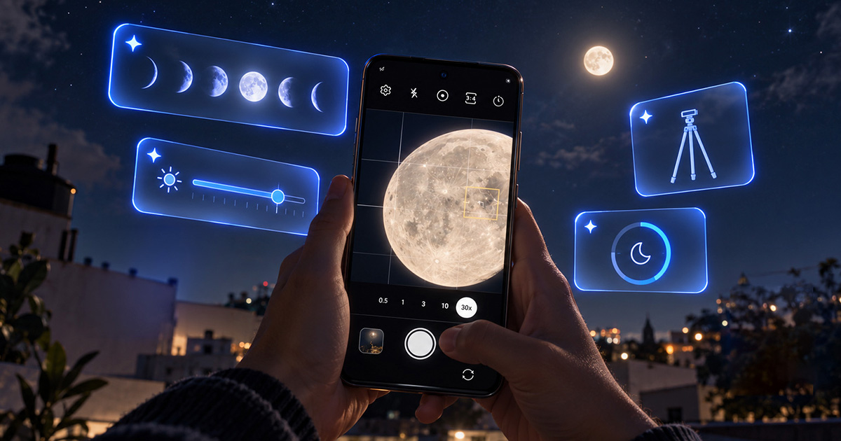 Telcel's tweet photo. 🌌🌕 La luna llena de octubre está por llegar. ¿Ya preparaste tu celular? 📱 Descubre cómo usar el modo 'Pro' y otros trucos para capturarla con más detalle. 📸 https://t.co/kjleP9hxNJ #HolaTelcel https://t.co/3Y5D1rFB3T
