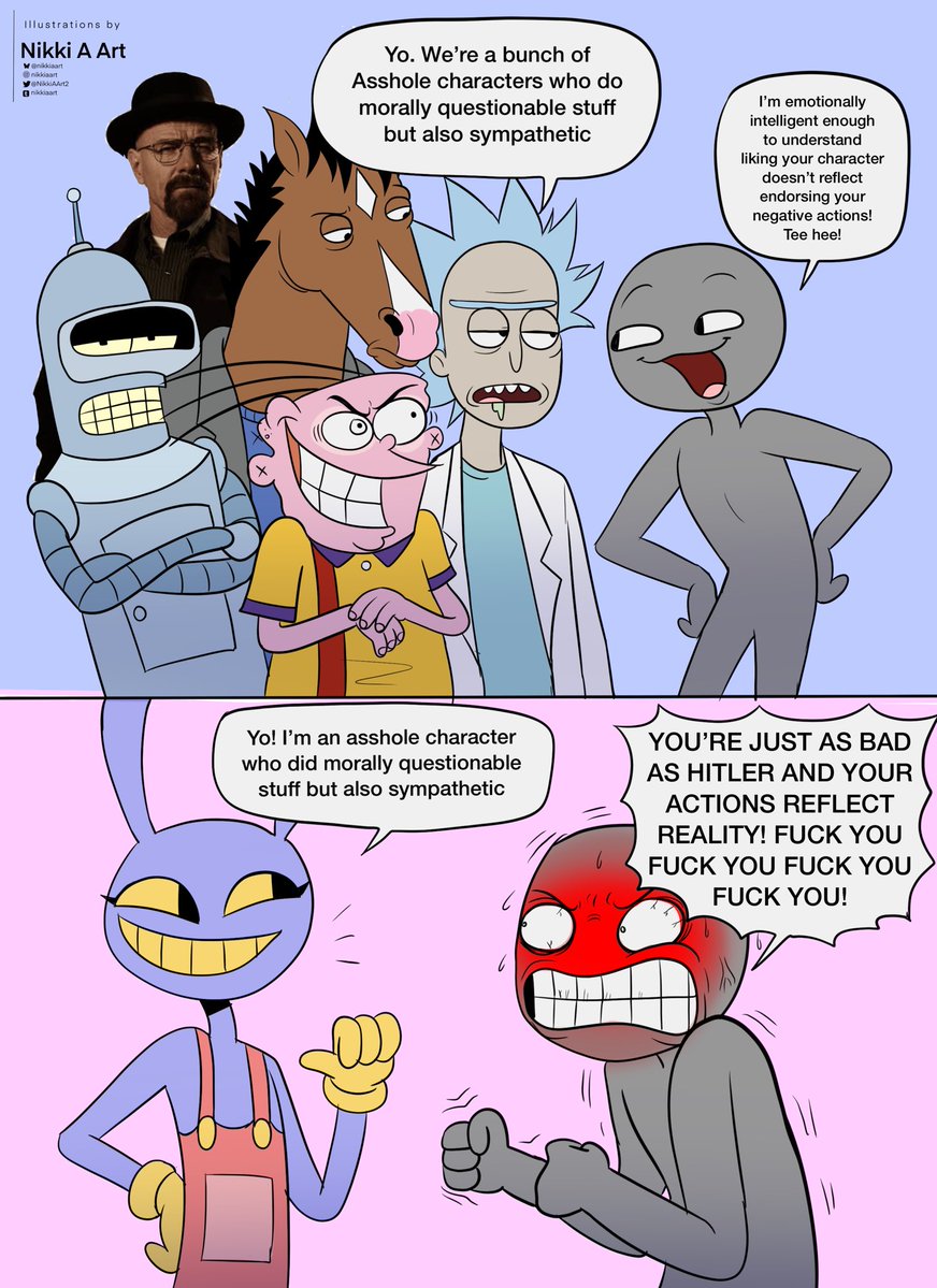 NikkiAArt2's tweet photo. Just an observation I noticed 
#tadc #jax #comic #bojack #RickSanchez https://t.co/wLQRjthNa0
