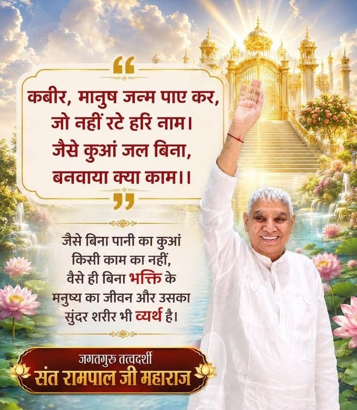 real_knowledge_'s tweet photo. #GodMorningThursday
जैसे बिना पानी का कुआं किसी काम का नहीं, वैसे ही बिना भक्ति के मनुष्य का जीवन और उसका सुंदर शरीर भी व्यर्थ है। https://t.co/SDjNE3w2d1
