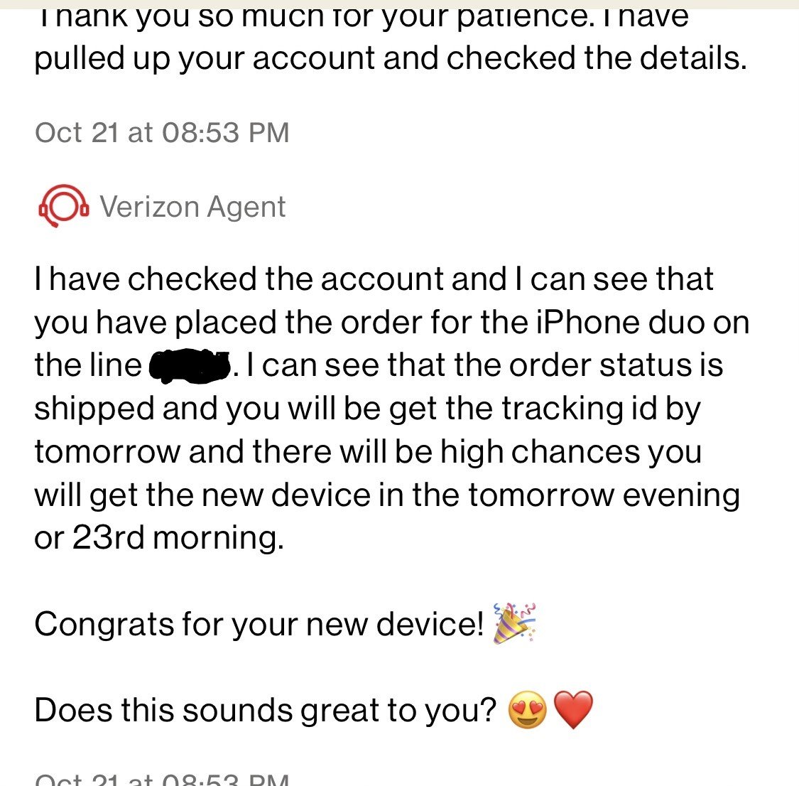 Bruce_Wayne_13's tweet photo. @Gone_FISHin92 @Verizon @VerizonSupport this is what they told me. So maybe it'll ship. https://t.co/8CfzQEXwUR