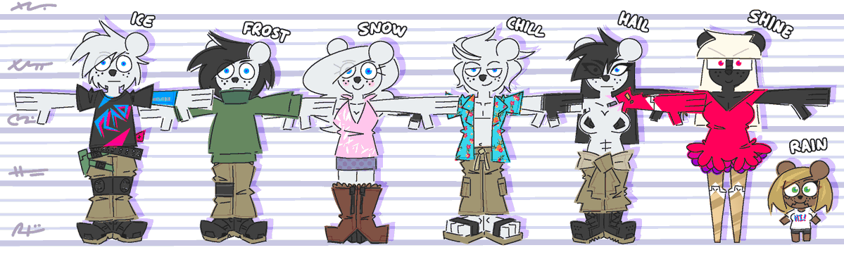 RandomNumbers32's tweet photo. Redrawing old and oldish ocs and giving them the same face wand 🪄 https://t.co/LDaRjwDZoK