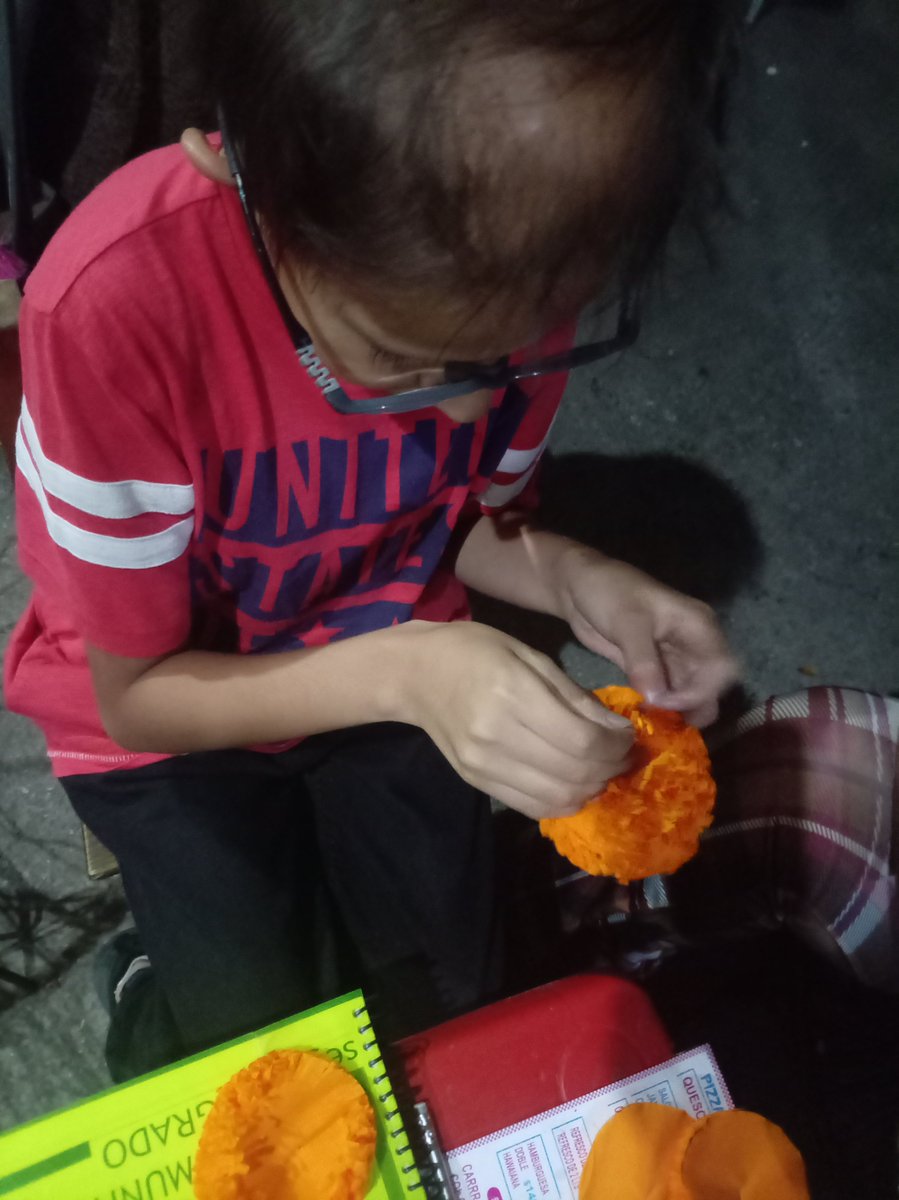 Rogeliofloresn2's tweet photo. Haciendo flores de cempasuchil que le pidieron en la escuela. https://t.co/pHeLqZOsm4