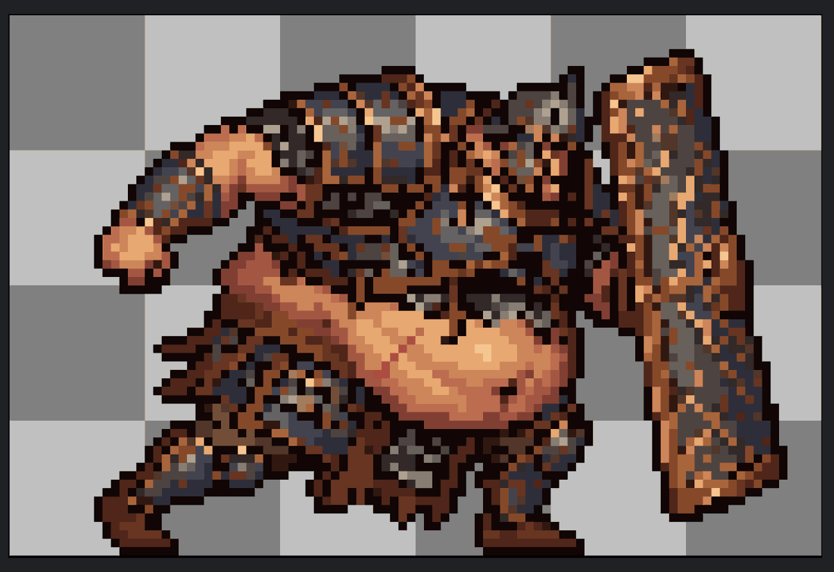 PixelSingleCell's tweet photo. We generate character references with the right keywords, then have AI turn them into roughly 128×128 pixel art. After that, we use our own Aseprite scripts to redraw and shrink them properly instead of just scaling down. Finally, we clean up the details by hand. This workflow is way faster than pure hand-drawing.🥰🥰🥰