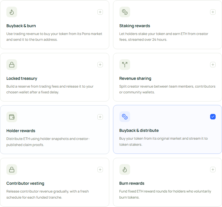 HookableXYZ's tweet photo. Buyback & distribute keeps fee-funded token rewards separate from ETH staking. The keeper buys on the launch's registered Pons curve or graduated Uniswap v4 pool, then sends the tokens to a dedicated staking contract for 24-hour reward streams. Each purchase uses a fresh quote, minimum output and deadline.

https://t.co/xgaThYJNQd