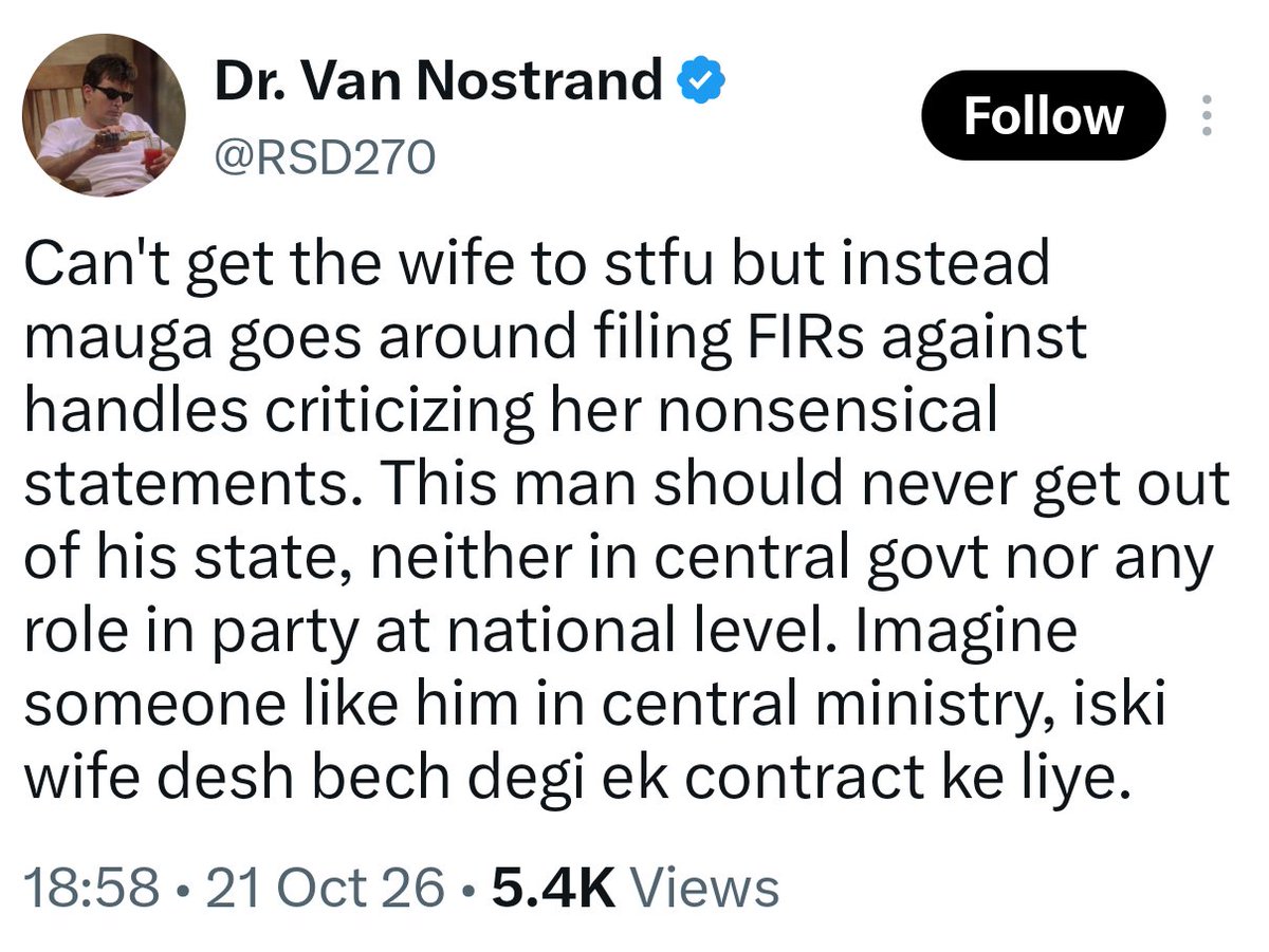 kalkiverxe's tweet photo. gm

one party goes to any lengths to defend even terrorists, while the other files FIRs against its own supporters.

imagine aspiring to become PM when you cannot even handle criticism from your own people.. https://t.co/FmhD7rXzdC
