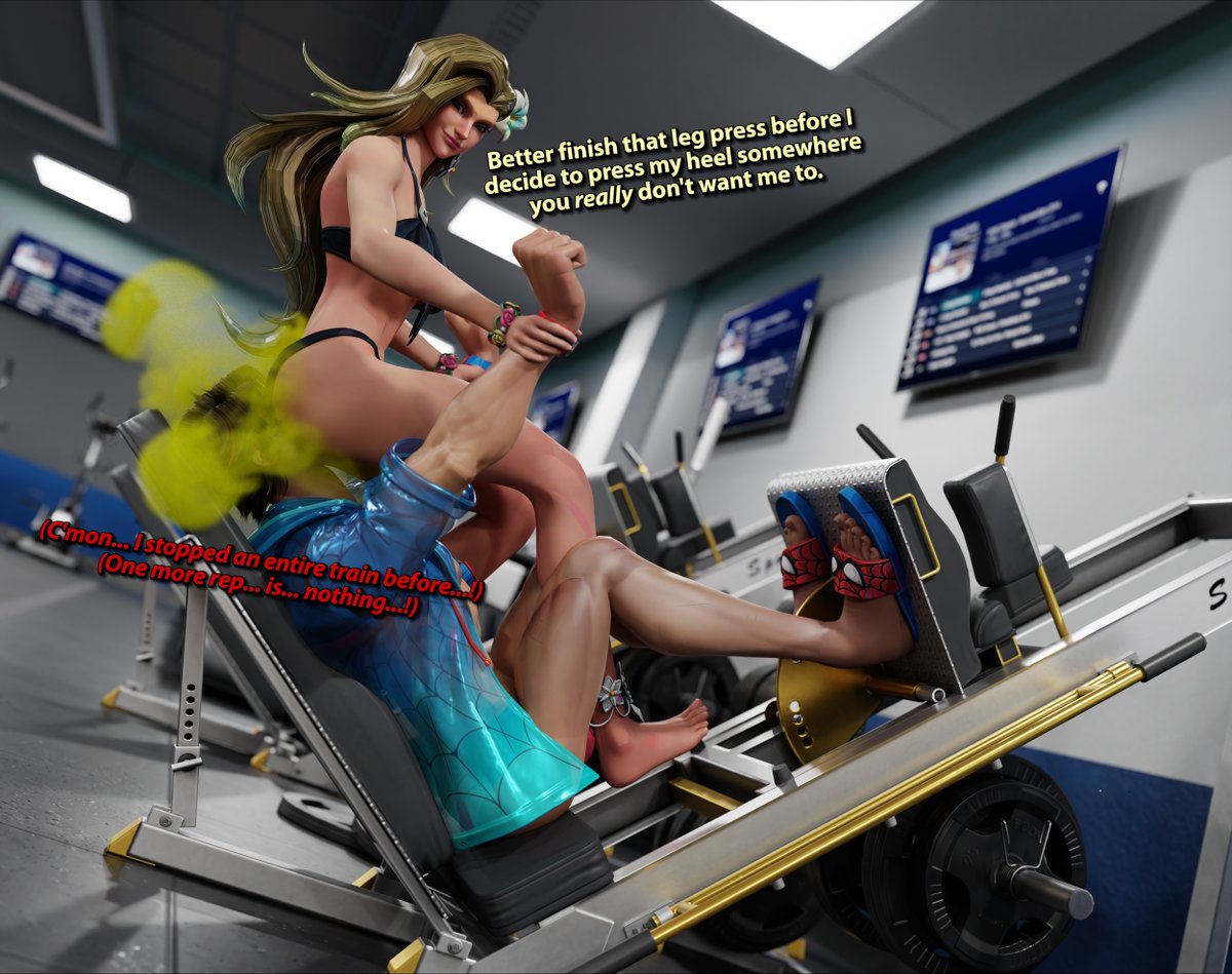 test7153's tweet photo. Still weakened by Loki's hex, Dagger generously offers to "help" Peter exercise in the gym. A shame she too is affected by Loki's curse of aggression.
...And she needs to piss. https://t.co/mD5IH9I1wc