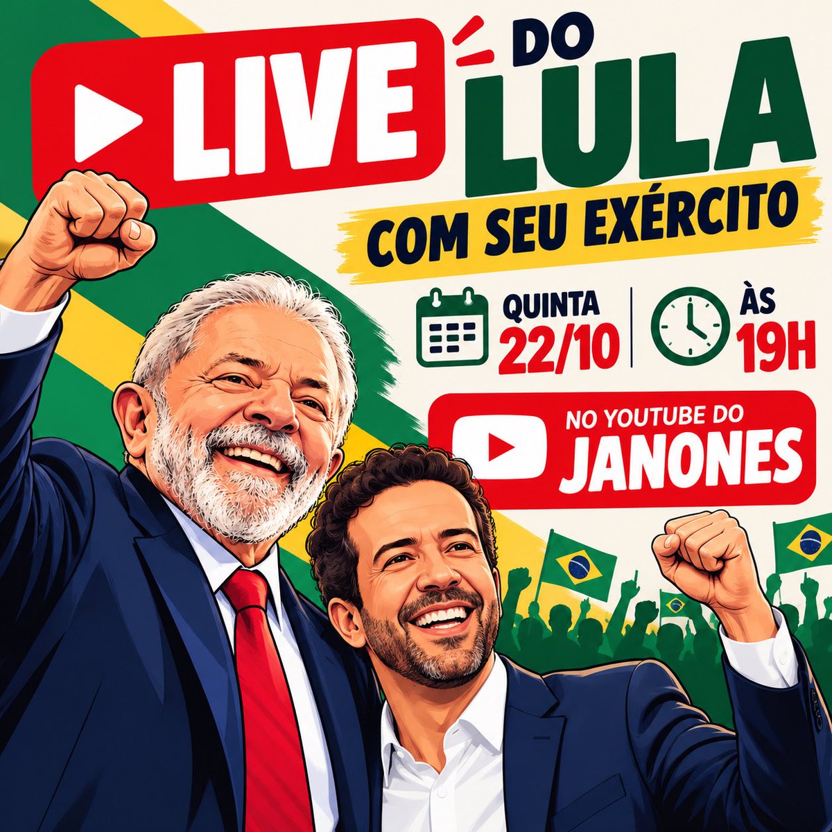 SamiDog15's tweet photo. Para tudooooo. Desmarca tudo. Amanhã , quinta, vc tem um compromisso com o nosso Marechal e com o nosso General! 

#LiveDoLulaComSeuExercito https://t.co/qBoKu85Nqm