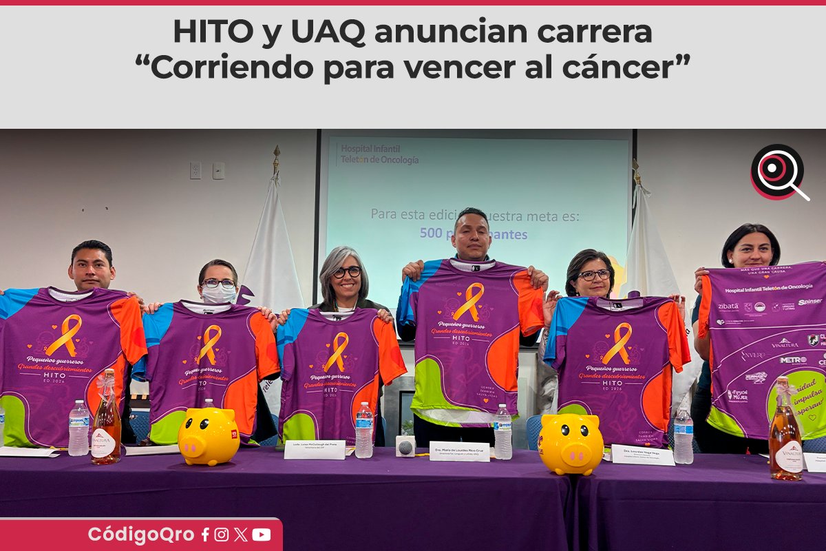 CodigoQro's tweet photo. #TomaNota 🎗️ El HITO y la UAQ reunirán a 500 participantes este 25 de octubre en la carrera “Corriendo para vencer al cáncer”. 💪 ¡Cada kilómetro cuenta en la lucha contra el cáncer infantil!

https://t.co/j6F0UZdQBz

#CódigoQro #Periódico #Noticias #Querétaro #HITO #UAQ #CáncerInfantil #CarreraConCausa