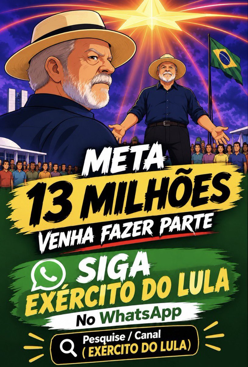 HelioNe05360841's tweet photo. #10MilhoesDeSoldadosDoLula https://t.co/YCORKliKZN