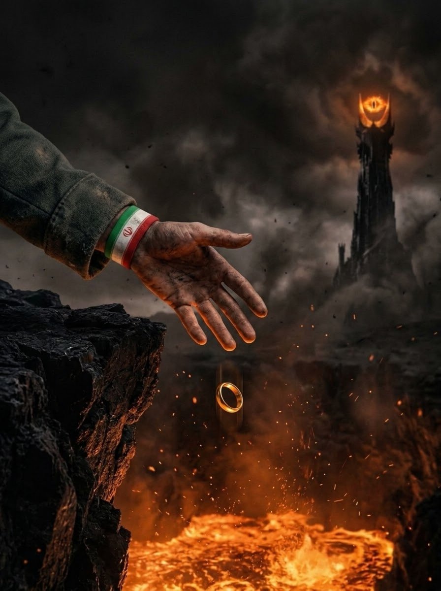 IRAN_GHANA's tweet photo. Can you see it, Sauron? The Ring that ruled them all is falling. Your Eye is about to go blind. https://t.co/Qp307Cd8bz