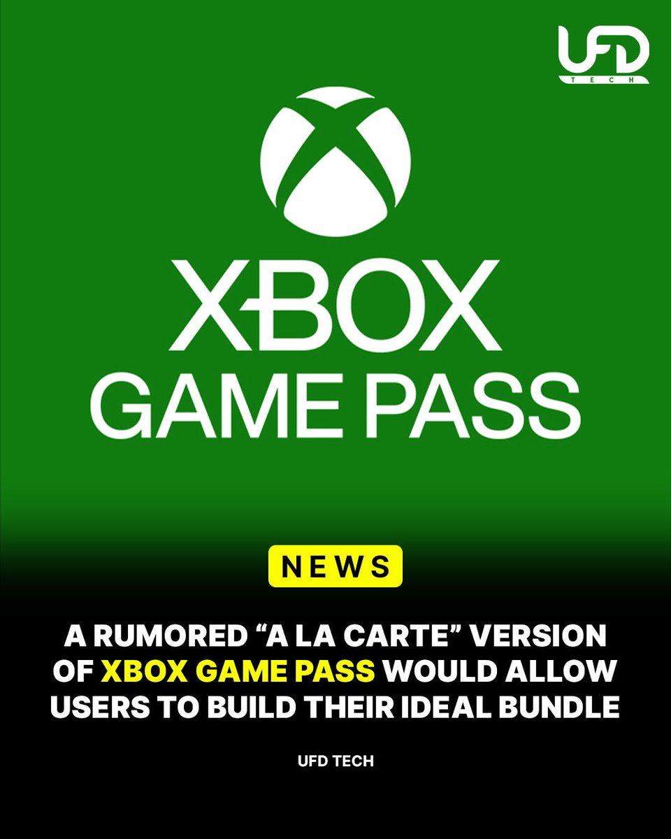 UFDTech's tweet photo. Xbox may be working on a Build Your Own Game Pass experience where you only pay for the features that you want.

Source: https://t.co/ukjgv3RhoY https://t.co/S5NdWLXLYR