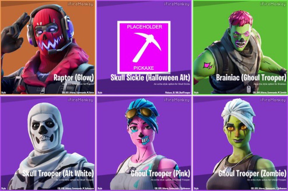 SentinelCentral's tweet photo. The #Fortnite v11.01 update released 7 years ago, here’s what it contained!

🎃 Many Fortnitemares cosmetics such as Teef, Chaos Agent, Jawbreaker, Zombified

🎨 New styles for Brainiac, Skull Trooper, Raptor, and Ghoul Trooper

⚒️ A few bug fixes https://t.co/YcO5Y3YFub https://t.co/8kZH93C49h