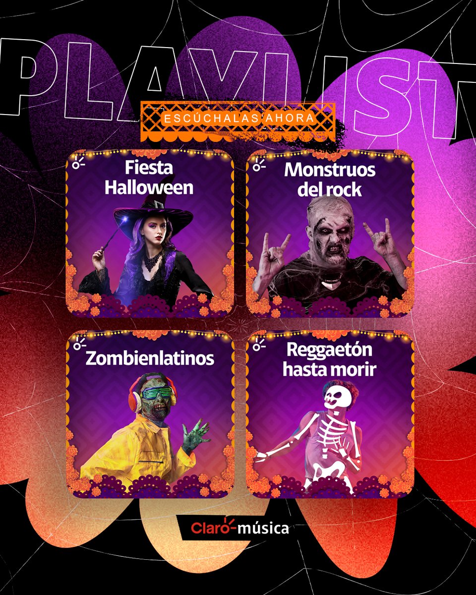 ClaromusicaMX's tweet photo. 🎃🔊 ¡Que el único grito de la noche sea para pedir que le suban al volumen! 👻🔥 Arma una fiesta de miedo con nuestras playlists de Halloween. 💀🎶 #Claromúsica https://t.co/gHzoA7tBmu https://t.co/hSWuyK12OR