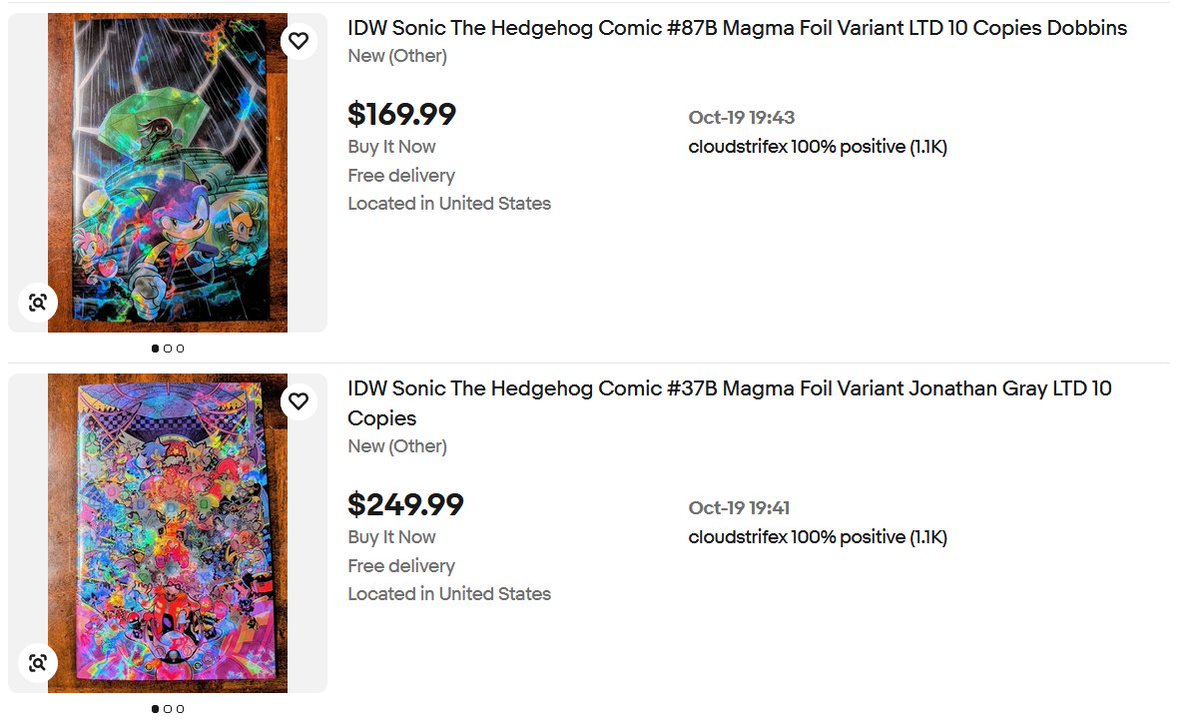 squeakyboots13's tweet photo. I'm giving up collecting Sonic variant covers. They've stretched really far beyond reason in a short amount of time. Can't do this. Can't keep up with it. Can't afford it. Not worth it. I'm done.

If people support this, they'll do it again for #100. Do you want that? https://t.co/7ZV2rRUOkq