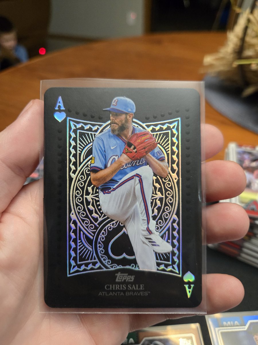 noblepatriot88's tweet photo. Got my hobby box today... finally pulled my first All Aces! Not a Braves fan, but I respect Chris Sale. Welcome to the PC buddy! Go BrewCrew!  @CardPurchaser https://t.co/8oEeW81Wi0