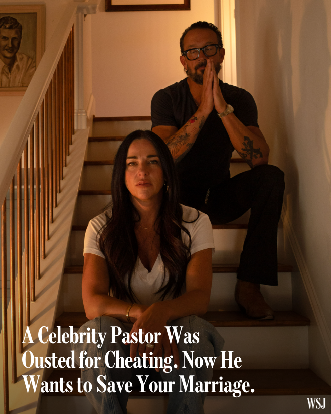 WSJ's tweet photo. Carl Lentz was the celebrity pastor to Justin Bieber and Kevin Durant until affairs upended his life. Now he and his wife have a book explaining how they healed, and how others can too. 🔗 https://t.co/jJjshRn0CG https://t.co/hnmypm1Wvp