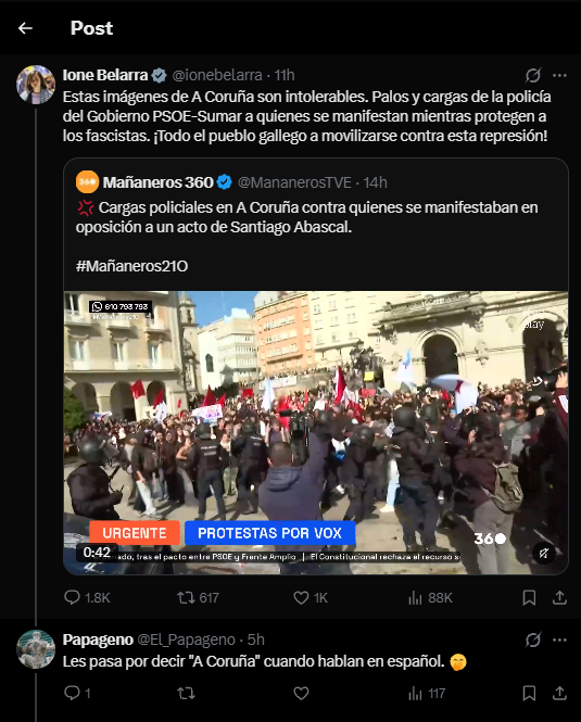 VCrosoft's tweet photo. @El_Papageno Y te tengo que repetir, por 5ta vez lo mismo: Tu comentario no tiene sentido, se llama A Coruña y punto. 
 
Ahi tienes tu propio comentario de ignorante. https://t.co/YgUKVbnlHX