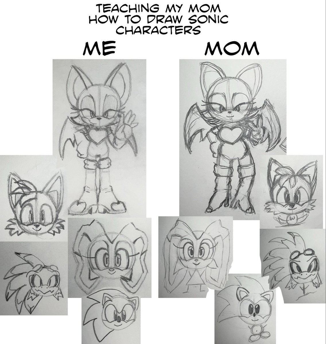 WildWildTJS's tweet photo. Teaching my mom how to draw Sonic characters! https://t.co/ppwWJ1WSYL