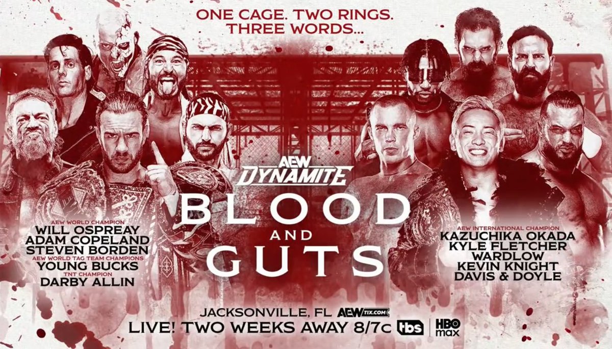 TheDrainmaker's tweet photo. The 2026 Men's Blood &amp; Guts is official:

Heels: Don Callis Family
Babyfaces: Ospreay, Copeland, Bucks, Darby &amp; Borden

BILLY GOAT WILL BE FLYING FROM JAPAN FROM NOVEMBER 3 TO MAKE IT TO FLORIDA ON NOVEMBER 4, WHAT A MADLAD. https://t.co/MCClLPLIxO