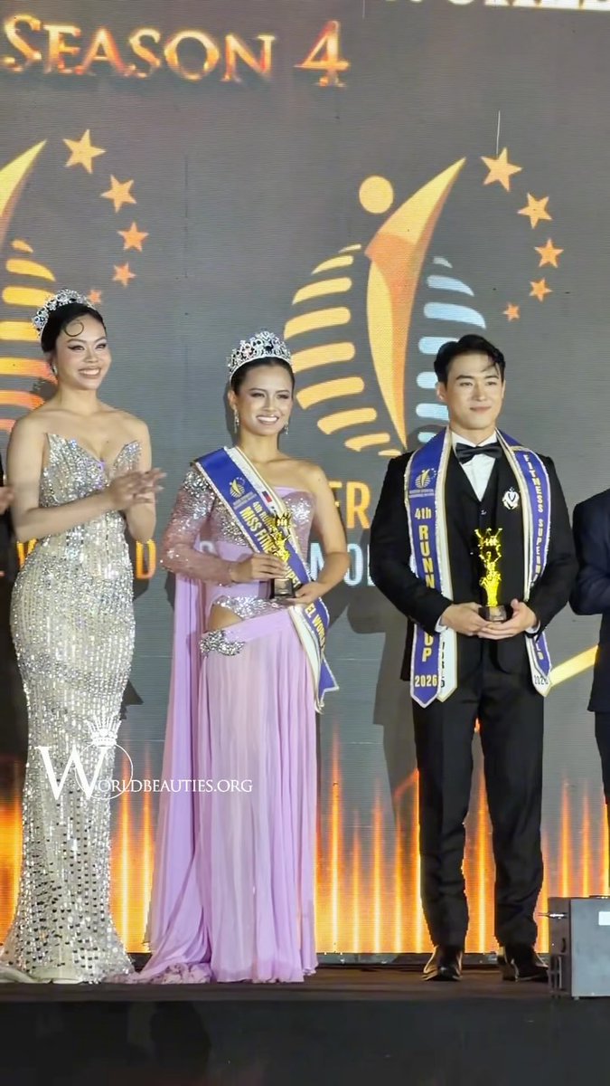 firari_tatar's tweet photo. 4th runners-up: Miss Philippines Ann Stephanie Elmission and Mister Korea Youngjin Jang at Miss Fitness Supermodel World and Mister Fitness Supermodel World 2026. https://t.co/5QtwVrX9CF