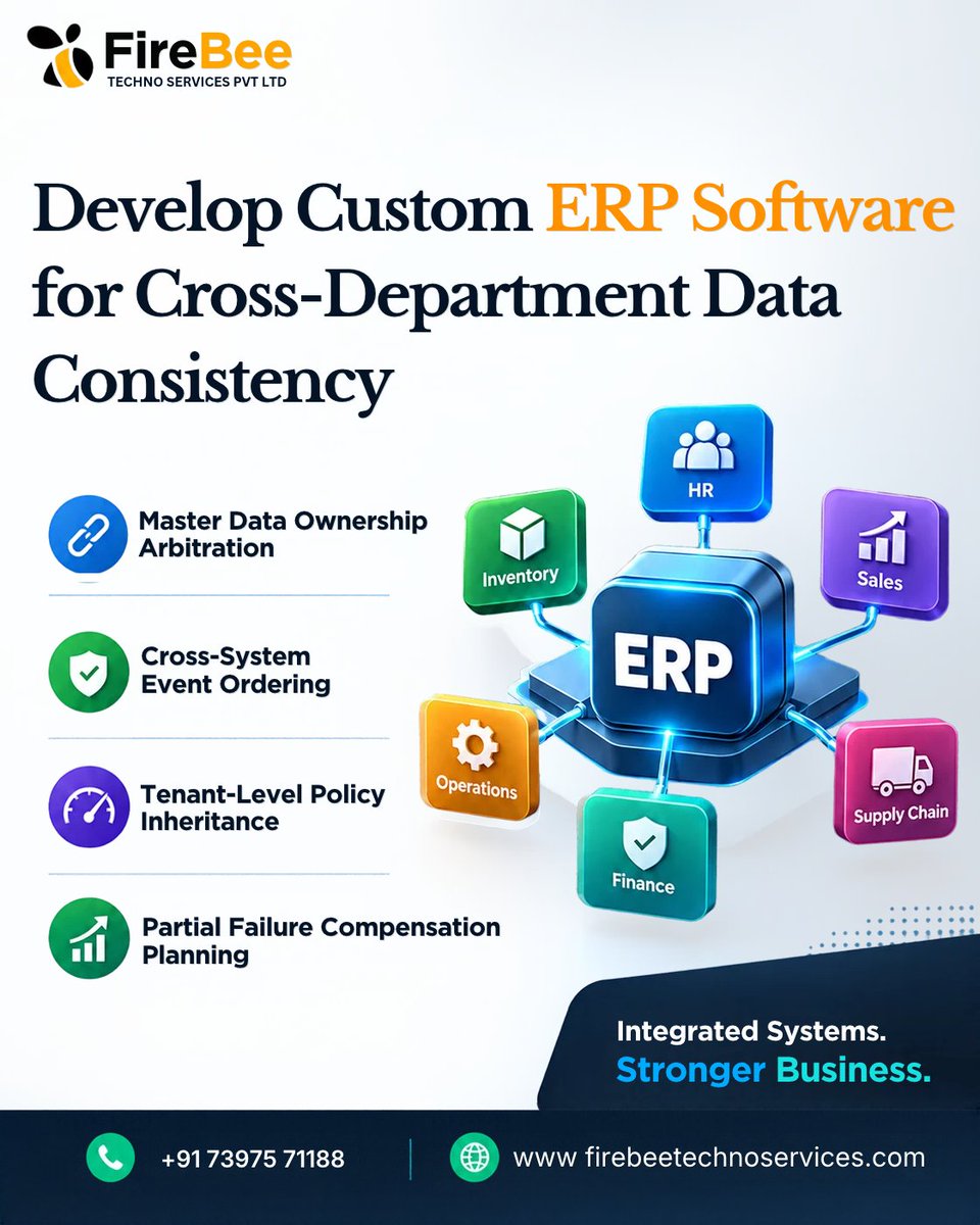 firebeetech's tweet photo. We develop custom ERP software with consistent data processing across interconnected modules to support evolving business workflows.

Visit>> https://t.co/Ld6ztpJNhh 

#ERPSoftwareDevelopment #CustomERP #BusinessOwners #SoftwareDevelopment #BusinessTechnology https://t.co/r021kHQ1Wc