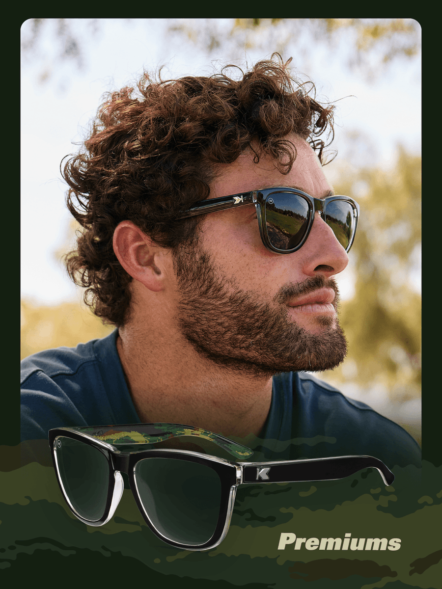 Knockaround's tweet photo. Glossy black keeps you off the radar. The camo inside is need-to-know. Covert Ops deploys on the Fort Knocks, Premiums, Torrey Pines, and Fast Lanes. $35. Grab yours: https://t.co/7QwOnfHkSM https://t.co/fzmfeI2Sxl