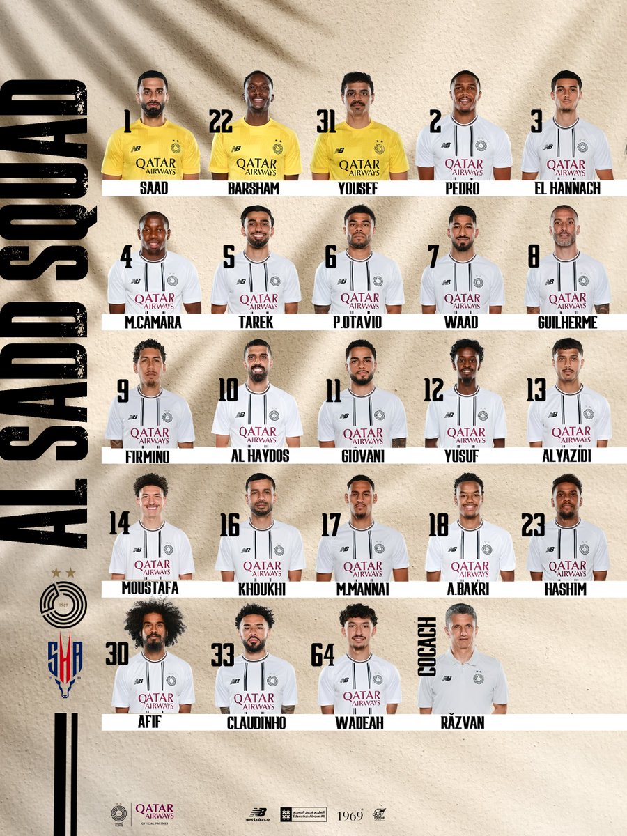 AlsaddSC's tweet photo. 📋 قائمتنا لمباراة #السد_الشحانية

#السد | #دائما_مع_السد 
#دوري_نجوم_بنك_الدوحة https://t.co/YqM9eqc9V6