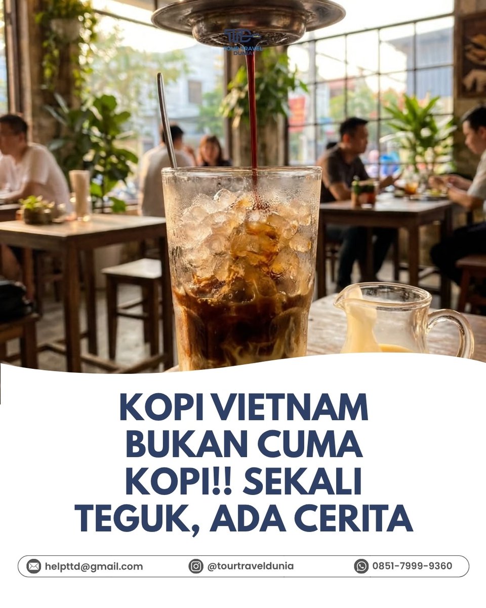 MaheerMlla's tweet photo. Di Vietnam, ngopi bukan sekadar kafein, tapi cara menikmati waktu. Sudah pernah coba cà phê sữa đá? Ceritakan pengalamanmu di kolom komentar. https://t.co/APl3ilYdMc