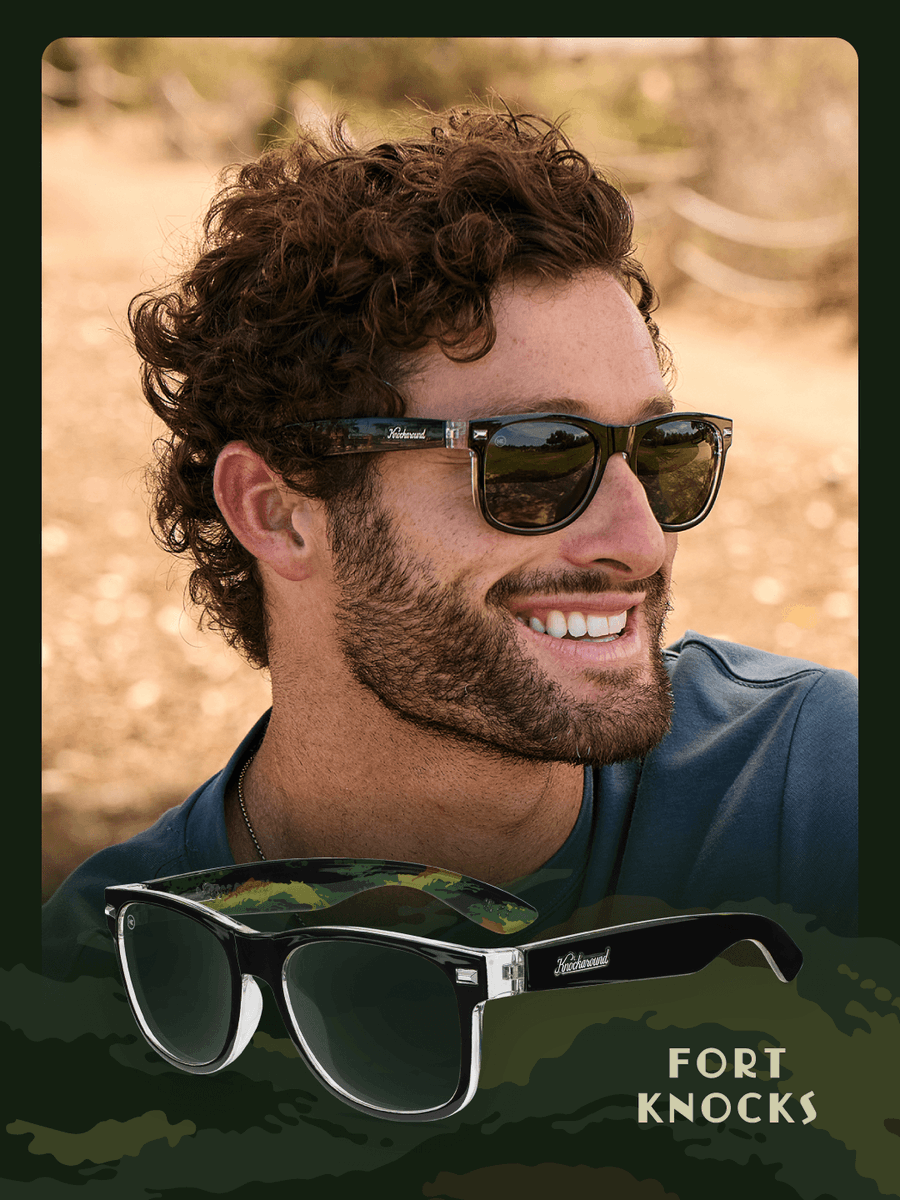 Knockaround's tweet photo. Glossy black keeps you off the radar. The camo inside is need-to-know. Covert Ops deploys on the Fort Knocks, Premiums, Torrey Pines, and Fast Lanes. $35. Grab yours: https://t.co/7QwOnfHkSM https://t.co/fzmfeI2Sxl