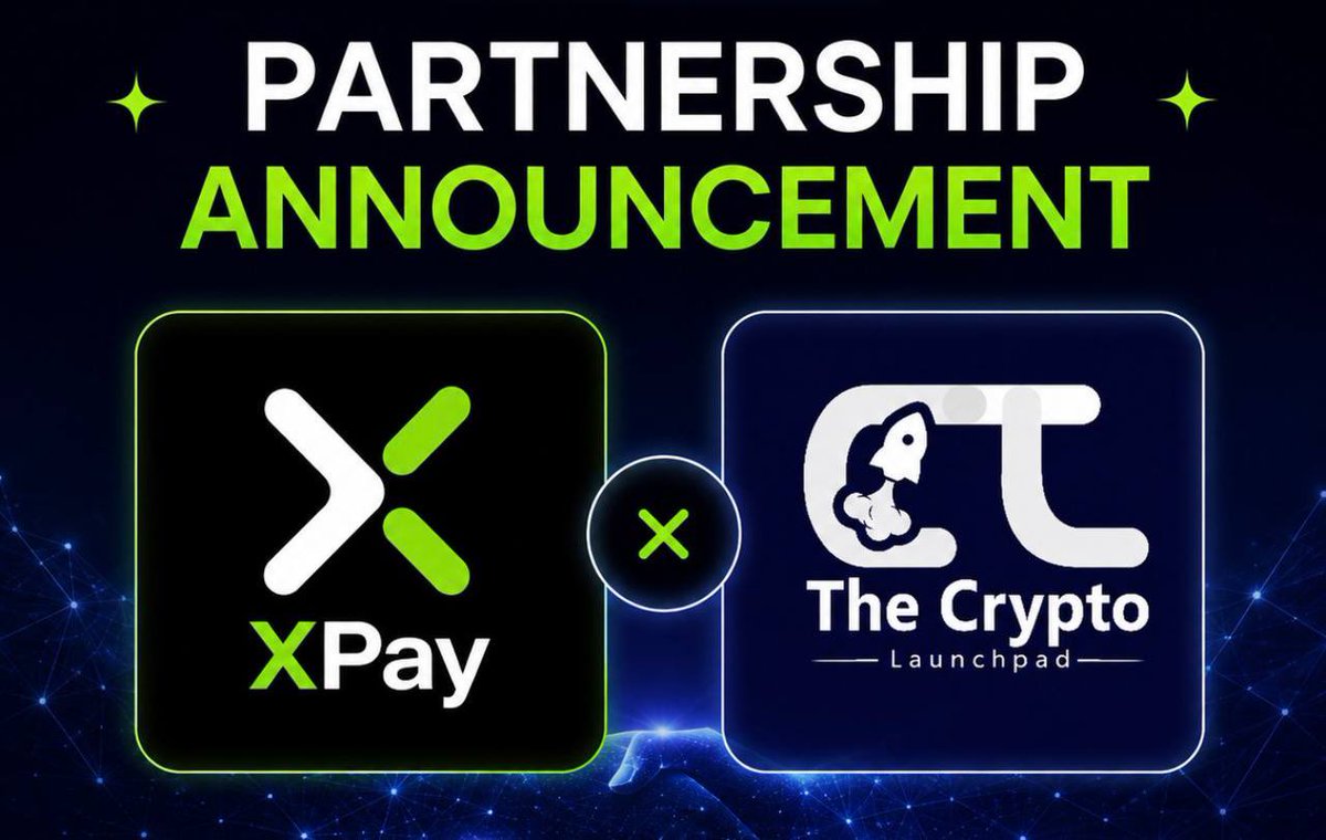 XPay_llc's tweet photo. 🚀 PARTNERSHIP ANNOUNCEMENT! 🚀

XPay 🤝 The Crypto Launchpad

To celebrate our new partnership, we’re giving away 50 USDT to 10 lucky winners! 🎁

How to participate:
✅ Follow @XPay_llc 
✅ Like & repost this post
✅ Tag 2 friends in the comments
✅ Comment your thoughts below 💬

10 winners × 5 USDT each!

Good luck everyone! 🔥

#XPay #TheCryptoLaunchpad #Partnership #Web3 #Crypto #Giveaway