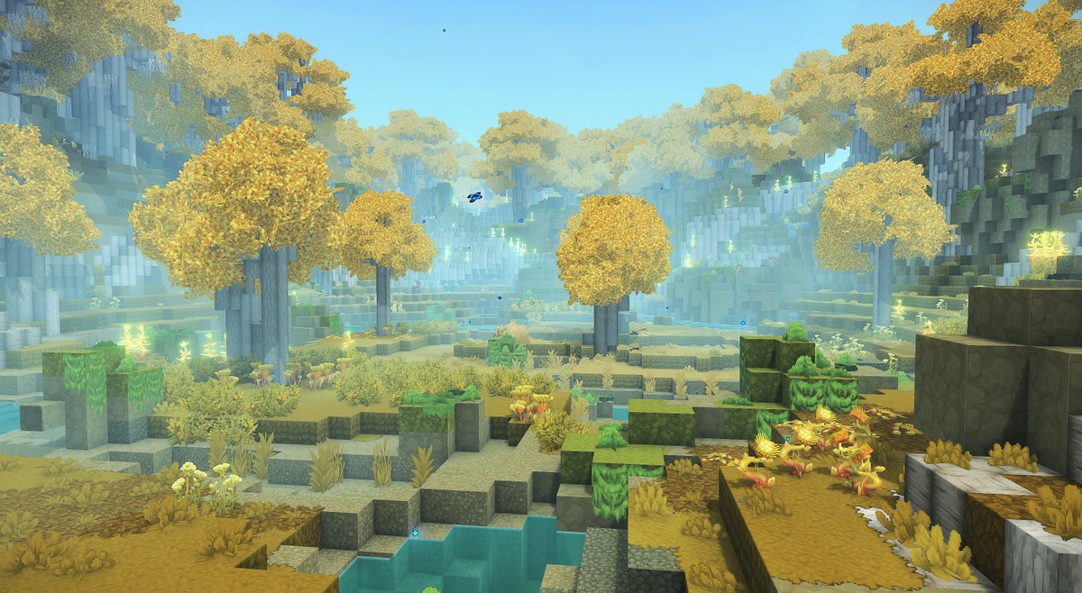breadleyishere's tweet photo. added some life to my hytale worldgen sketch in lothlorien yesterday! 

all in the details on this one, winding rivers and roots and pools, and plenty of flora and rocks https://t.co/eU5t2VX3Bu