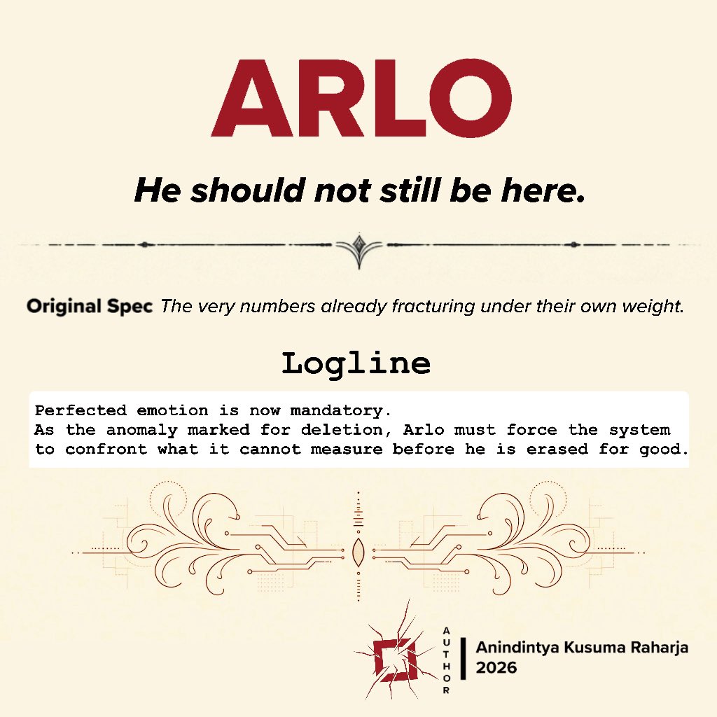 niyyu's tweet photo. Eclipsed Reality.

ARLO. Original spec script. 
Emotion-algorithmic. Full &amp; complete draft 130 pages. English-language. 

Open for buyout. Pitch deck ready.

#SpecScript #SciFi  #FeatureScript #Screenplay https://t.co/MpnWhgMCBL