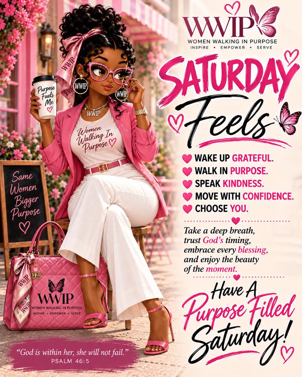 j_wardp546's tweet photo. Saturday is for gratitude, grace, and purpose. Wake up grateful, walk in purpose, speak kindness, move with confidence, and trust God’s timing every step of the way. God is within her; she will not fail. Psalm 46:5 https://t.co/yxxMzb2aWl