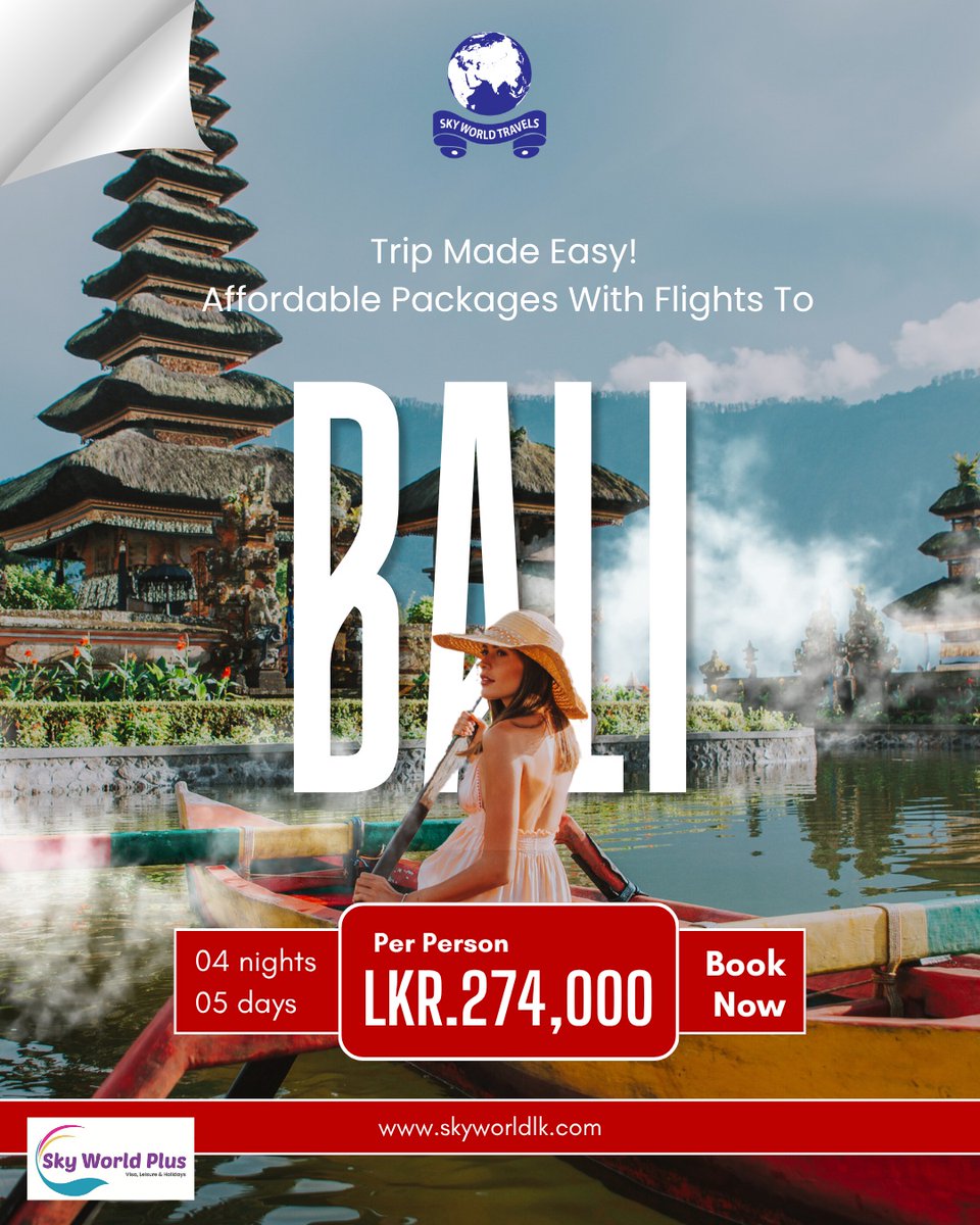 ThaisaClaudia's tweet photo. Bali is calling. Enjoy a 4-night, 5-day getaway with flights included from LKR 274, 000 per person. Beautiful views and unforgettable moments await. Book now: +94 72 117 7166 https://t.co/ErvyJYLUqq