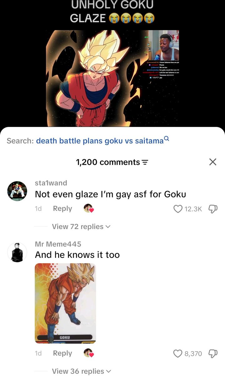 doffy_piece's tweet photo. Goku fans are so fucking gay 🤣 https://t.co/rOPlbgrNKh