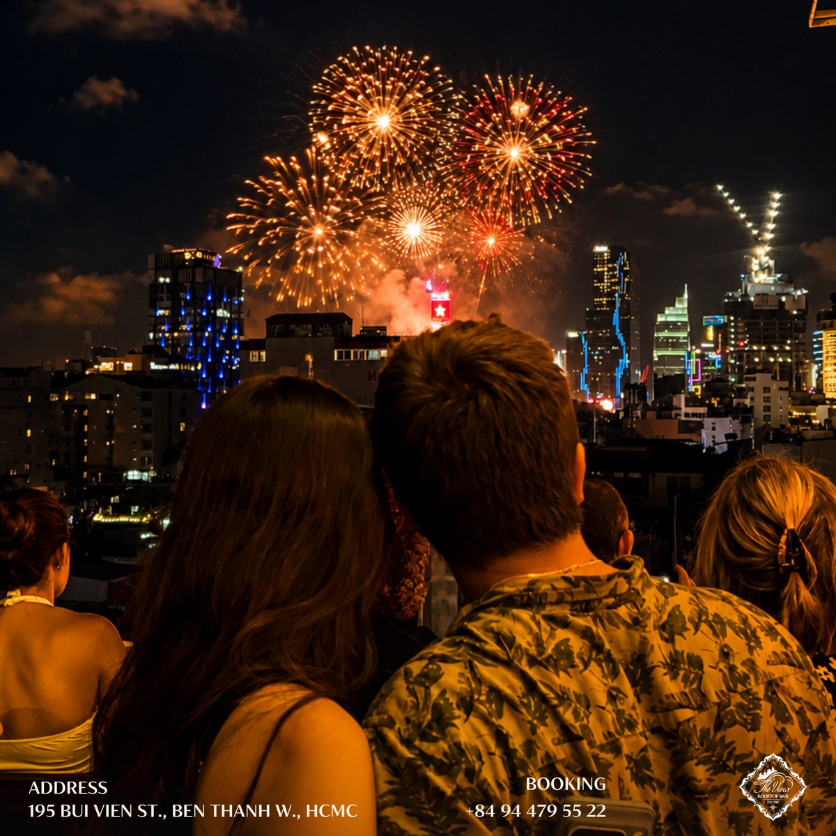 GrisMor25's tweet photo. A memorable fireworks night celebrating 50 years of Ho Chi Minh City bearing Uncle Ho’s name. Each burst reflected the city’s proud journey of growth, innovation, and progress. We look forward to many more unforgettable celebrations at The View. https://t.co/nq0d5N7V3G
