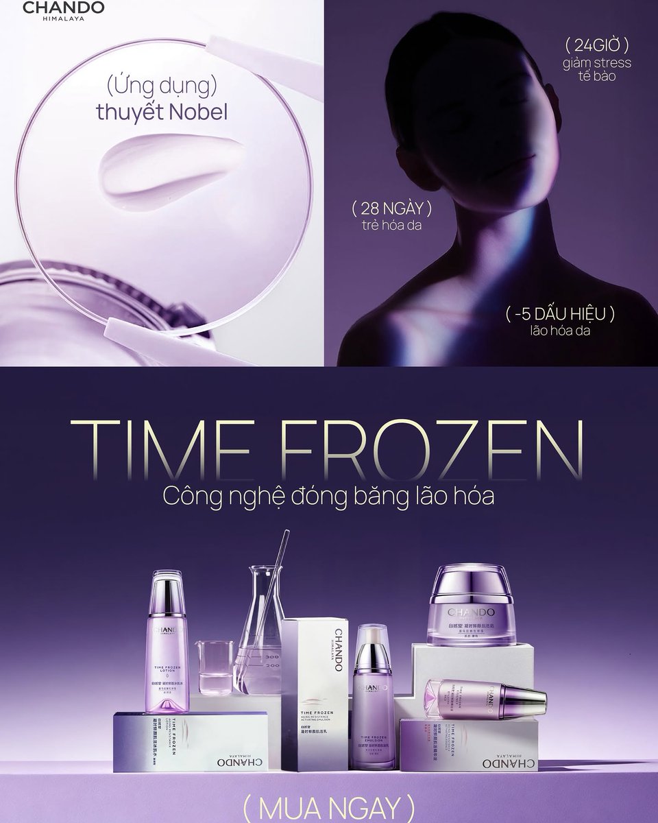 23vsw's tweet photo. TIME FROZEN từ CHANDO lấy cảm hứng từ nghiên cứu telomere, hỗ trợ bảo vệ da trước stress oxy hóa, cải thiện dấu hiệu mệt mỏi và lão hóa sớm do thức khuya, căng thẳng. Da tươi tắn, săn chắc hơn mỗi ngày. https://t.co/hUQiAZWWnf