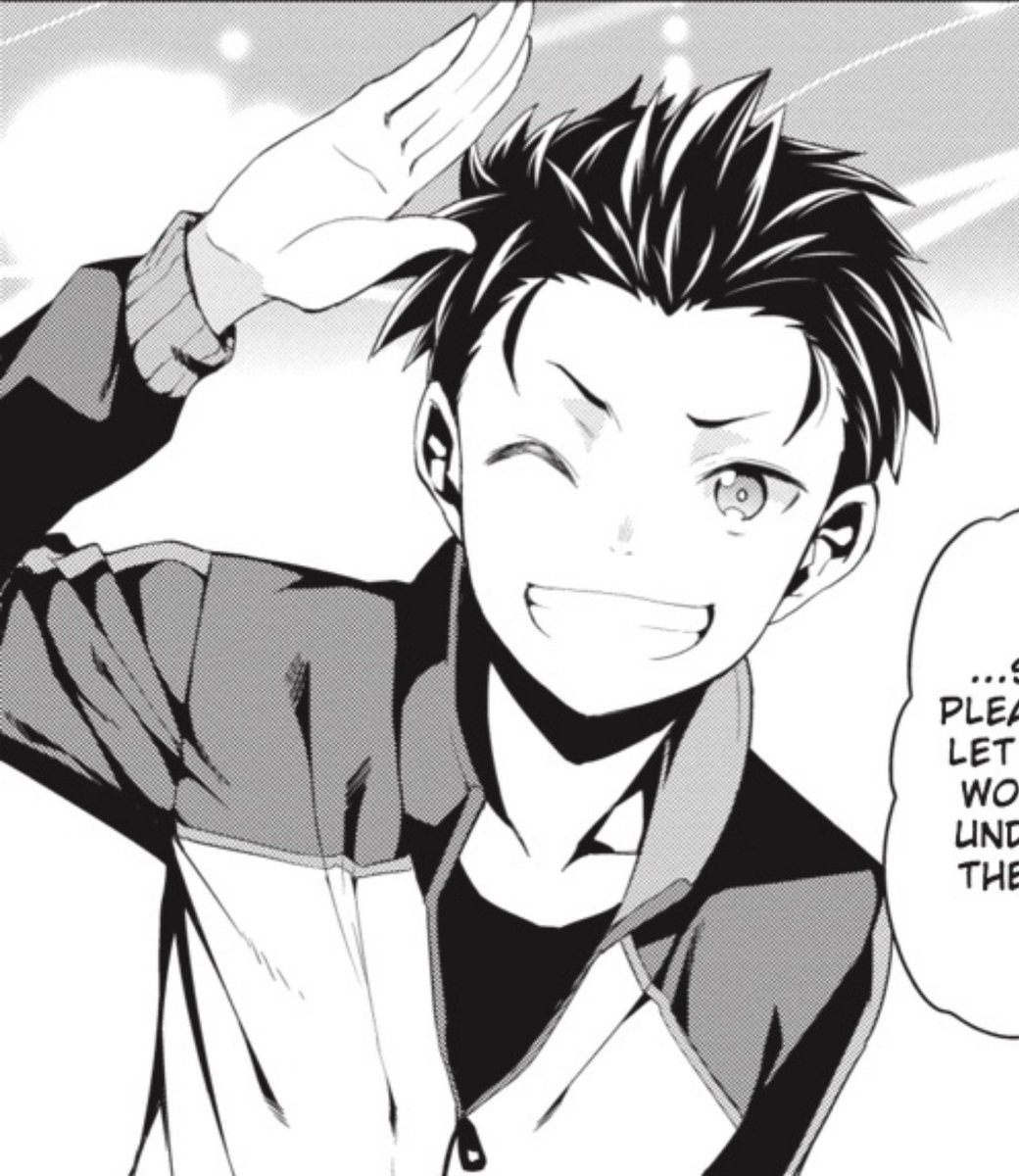 EmiliasN1Knight's tweet photo. "Oh right! Got too distracted with the chatting that I almost forgot.

My name is Natsuki Subaru! Pleased to meet and talk with ya!" https://t.co/q4uJNRIpoM