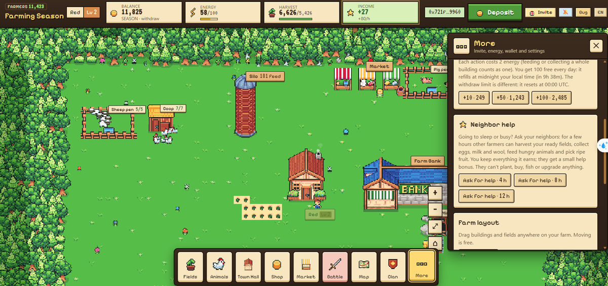 RightRH's tweet photo. Neighbor Help coming @farmingseasonio

Your neighbors can farm, feed animals and collect resources while you're away for 4, 8 or 12 hours

You keep everything, helpers earn a 10% bonus

Honestly, this is a  smart update. Less grinding, more teamwork. Bullish on this direction https://t.co/JxQPNrF8k4
