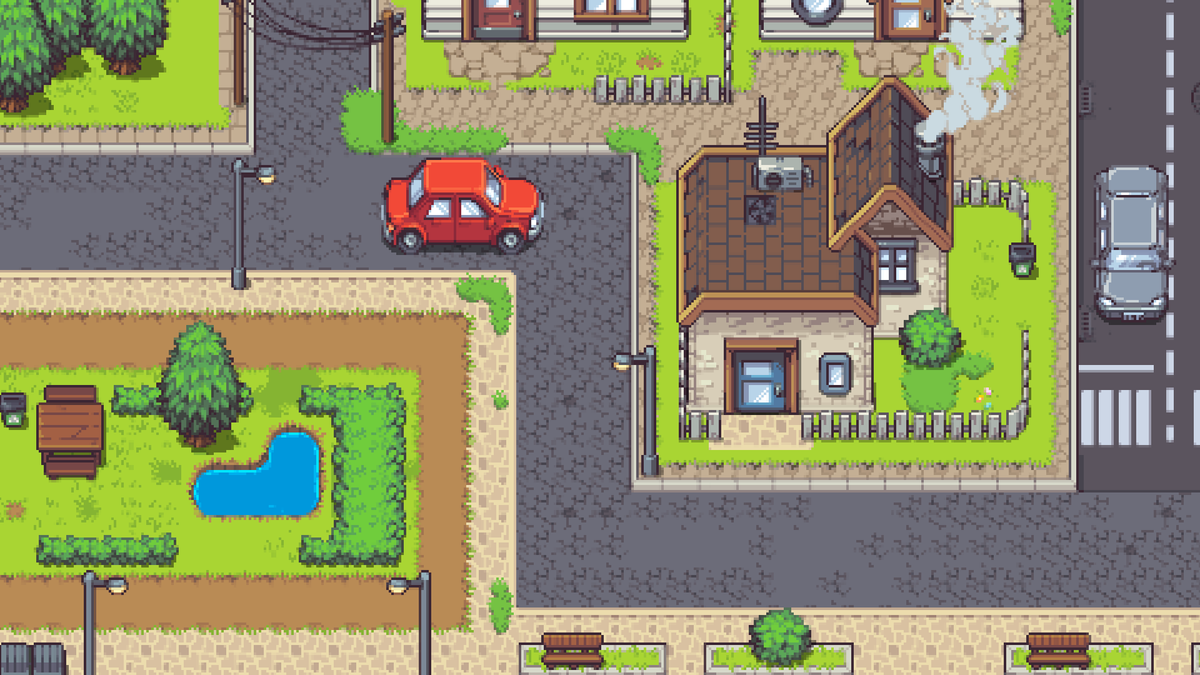 tkool_dev's tweet photo. 【お知らせ】#RPGツクールMZ #RPGツクールMV 向け公式DLC『Topdown Modern グラフィックパック - 小さな町』が登場！　16bitゲーム風のグラフィックで、街並みや郊外、自然豊かな屋外マップを自由に制作できます。

https://t.co/DvoGBZVELw
https://t.co/iVBuHUTzOM https://t.co/4L3JLxSlei
