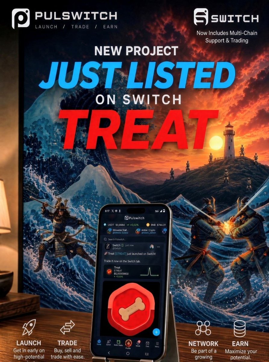 PulswitchApp's tweet photo. 🦴 New Listing: Treat is LIVE to trade on Switch At Pulswitch

$TREAT 
0xFbD5fD3f85e9f4c5E8B40EEC9F8B8ab1cAAa146b

Treat is more than a ticker, it is about supporting those who turn vision into reality. Coders, creators, community, and the power of building together.

United we are stronger. Treat Army. 

https://t.co/DYG3uBTVOC