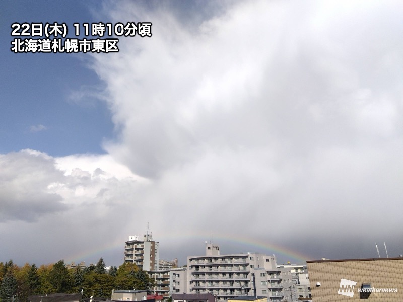 wni_jp's tweet photo. ＜北海道は夜にかけて変わりやすい天気が続く＞
今日は北海道に強い寒気が流れ込み、大気の状態が不安定になっています。
日本海側を中心に雨や霰(あられ)が降ったり、晴れ間が出たりと変わりやすい天気が夜にかけて続く見込みです。

強風や高波にも注意をしてください。
https://t.co/GX1jJ0l4Oh https://t.co/tiVIx6sclI