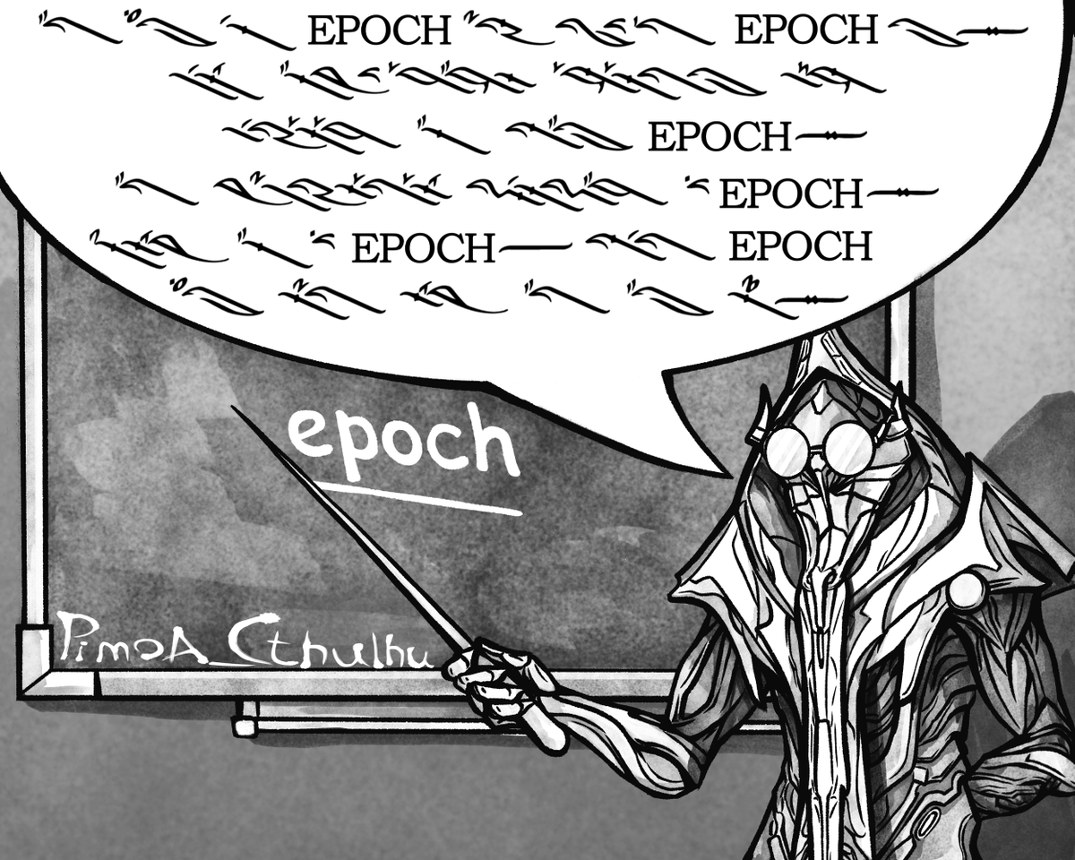 Pimoa_Cthulhu's tweet photo. A little late Day 21 – Epoch.
I hope it wasn't for nothing that I struggled for 4 hours with the translation into the tenno language in order to find an auto translator at the end.
#Tennotober2026 #WarframeFanArt #Warframe https://t.co/ZoeTv0hRrj