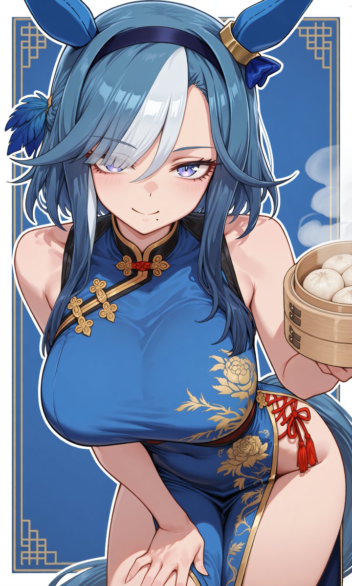 shr1mp_AIart's tweet photo. RT @UDONko8686: チャイナドレスのアルヴさん💙

アドマイヤグルーヴ / Admire Groove https://t.co/8d18GlS7l1
