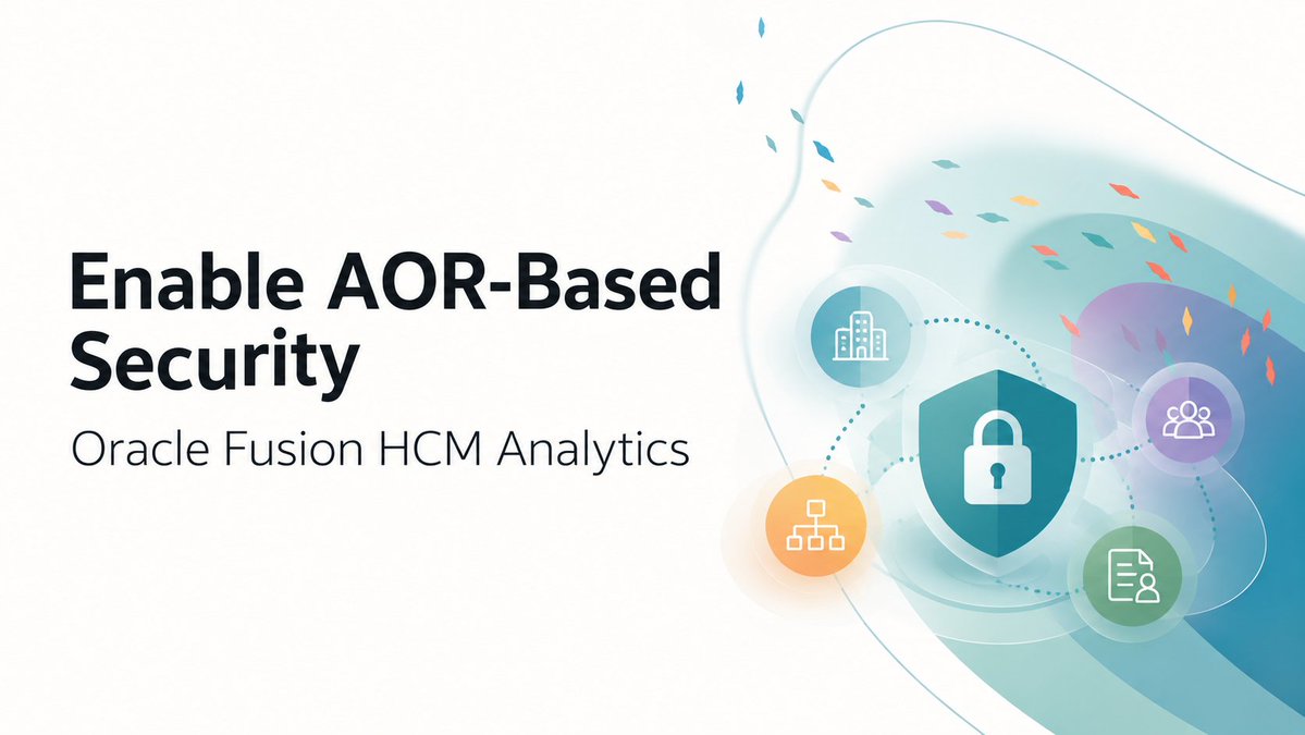 OracleAnalytics's tweet photo. 🔐 Secure workforce insights with Area of Responsibility (AOR)-based access in Oracle Fusion HCM Analytics.

Learn how to configure and validate role-based data security with this step-by-step guide.
Discover more here:
https://t.co/bRMAoUbyXc https://t.co/8DsiA2njQh