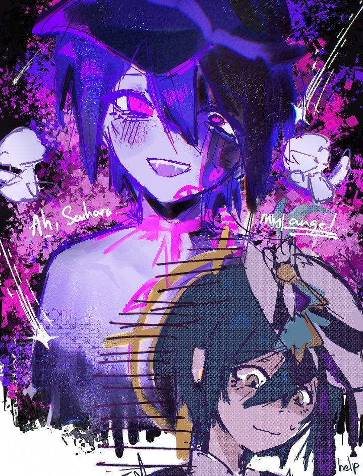 DAILYKAGESAI's tweet photo. ~ DAY 67 
cosmic (horror) entity kage x angel sai
#kagesai #drv3 #shuichisaihara https://t.co/0lw5z85qRg