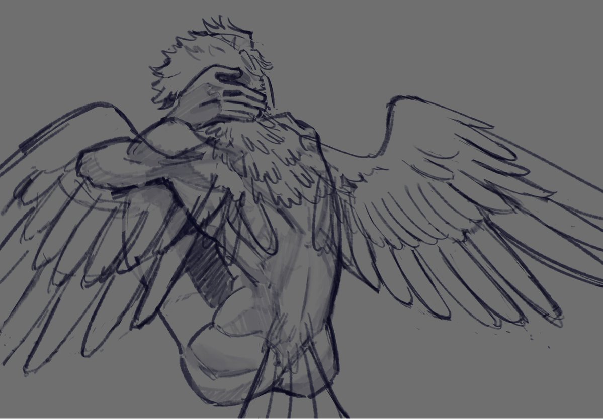 berrecherre's tweet photo. feral hawks sketch #mhahawks #hawks #bnha https://t.co/fN4kgEvSm7
